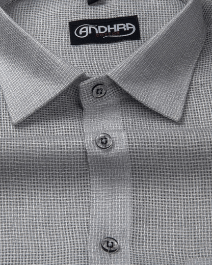 Matty Jute Linen Light Gray Colour Shirts for Men