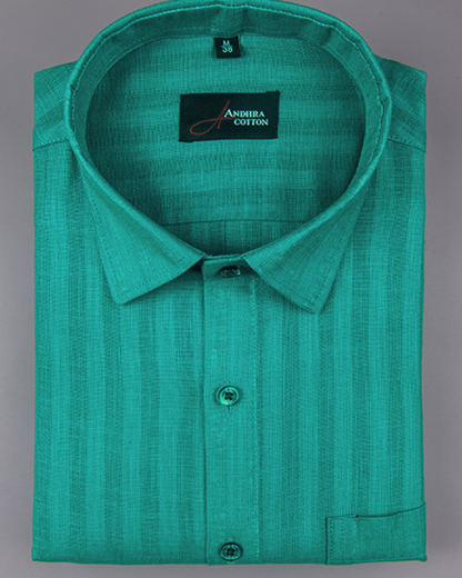 Linen lining rama green colour shirts for men
