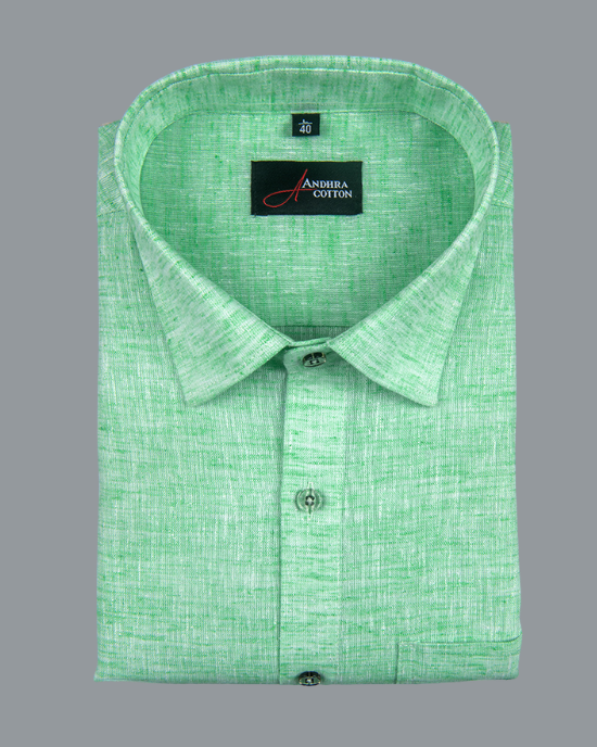 Linen Rama Green Colour Shirts for Men
