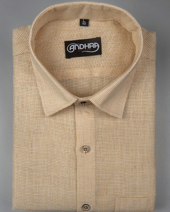 Matty Jute Linen Butter Colour Shirts for Men