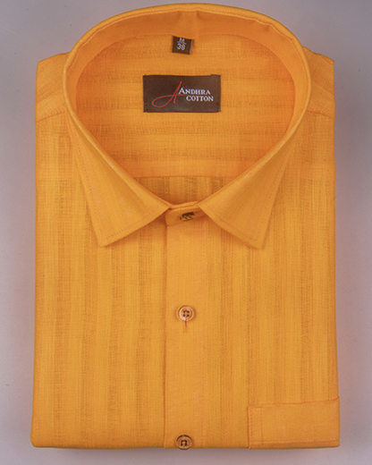 Linen lining orange colour shirts for men