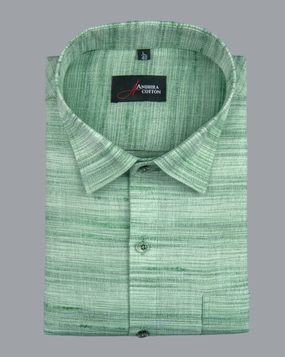 Ethenik Khadi Green Colour Shirt for Men