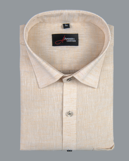 Linen Light Fawn Colour Shirts for Men