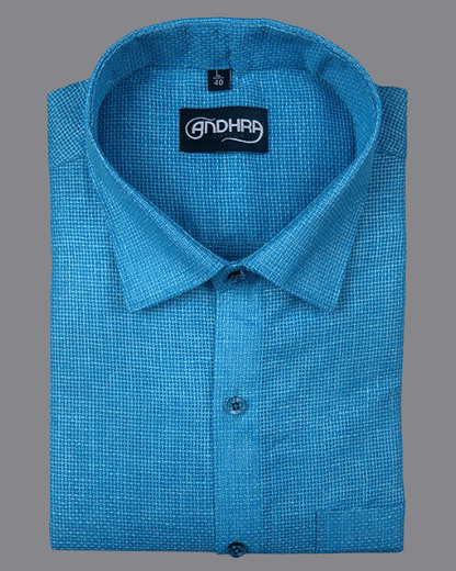 Matty Jute Linen Dark Blue Colour Shirts for Men