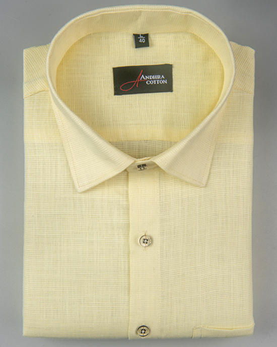 Casa linen yellow colour shirts for men