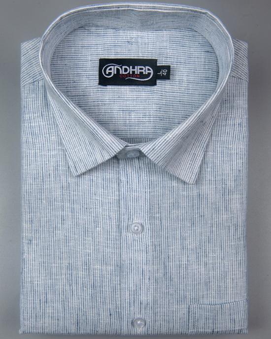 Bayview Linen Sky Blue Colour Shirts for Men