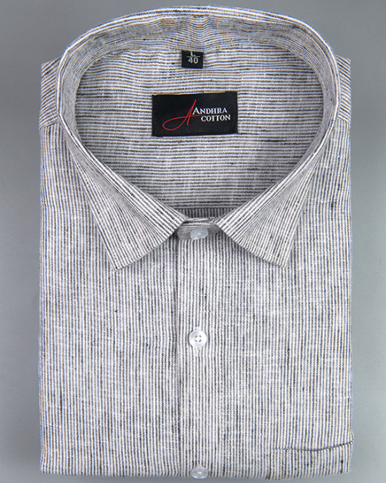 Bayview Linen Gray Colour Shirts For Men