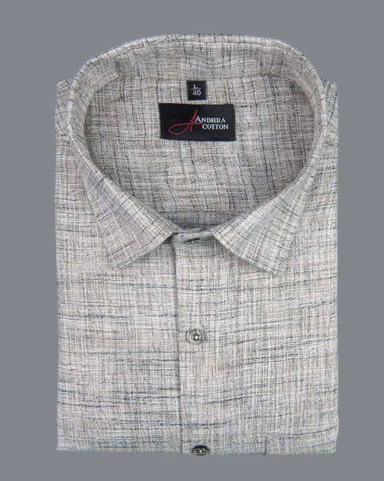 Khadi Pista Green with Gray Shade Shirts for Men