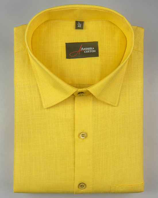 Casa linen golden yellow colour shirts for men