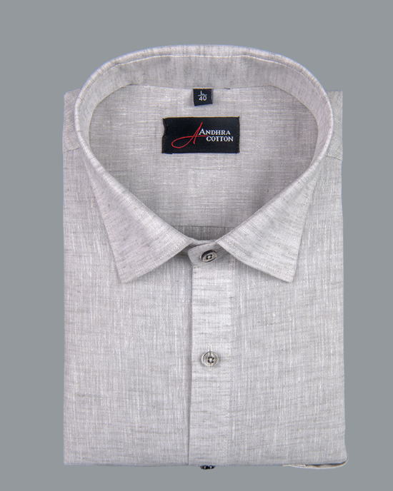 Linen Light Gray Colour Shirts for Men