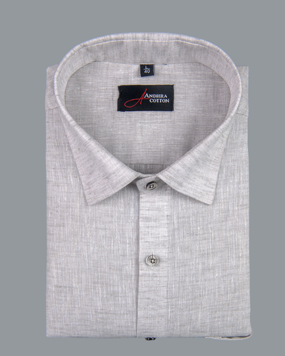 Linen Light Gray Colour Shirts for Men