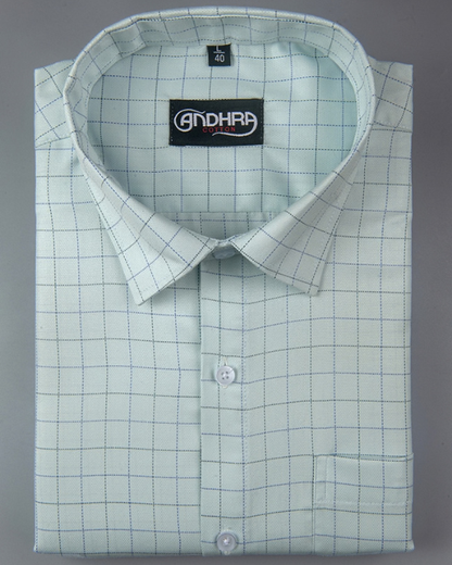 Arvind Mofatlal Light Sky Blue Colour Checks Shirts for Men