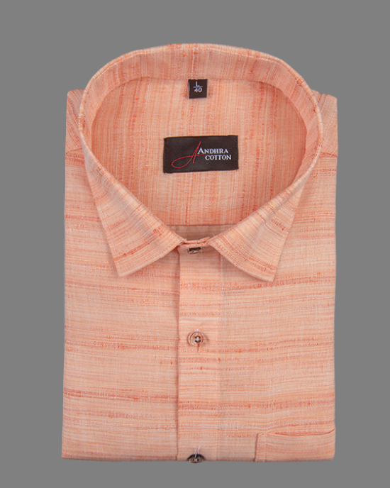 Ethenik Khadi Orange Colour Shirt for Men
