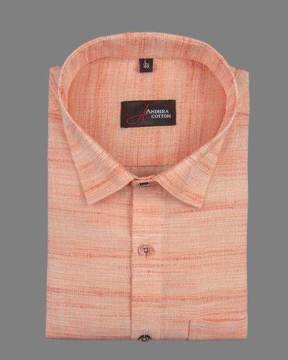 Ethenik Khadi Orange Colour Shirt for Men