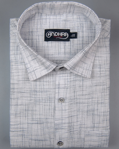 Mofatlal Khadi White with Gray Shade Shirts for Men