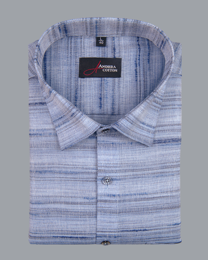 Ethenik Khadi Blue Colour Shirt for Men