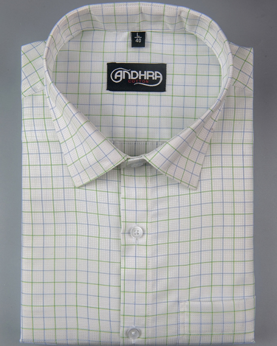 Arvind Mofatlal Green Blue Mix Checks Shirts for Men