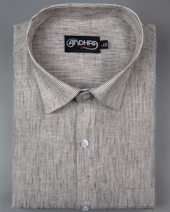 Bayview Linen Dark Gray Colour Shirts for Men