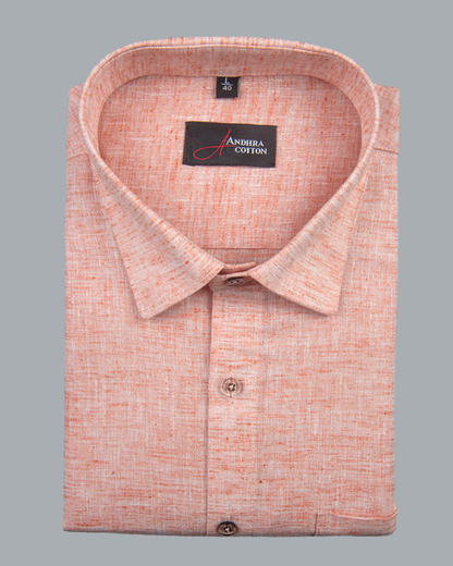 60 Lea Linen Light Orange Colour Shirts for Men