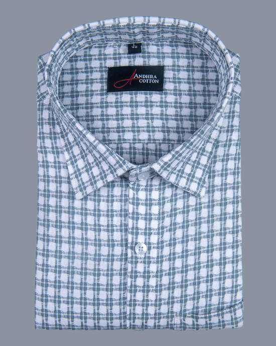 Cotton Checks Blue Colour Shirts For Men