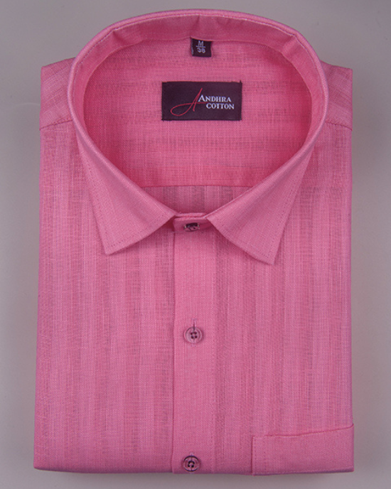 Linen Lining Dark Pink Colour Shirts for Men