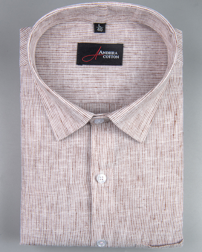 Bayview Linen Light Maroon Colour Shirts For Men