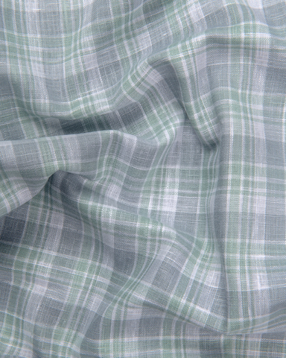 Corporate Cotton Green Fone Checks Shirts for Men