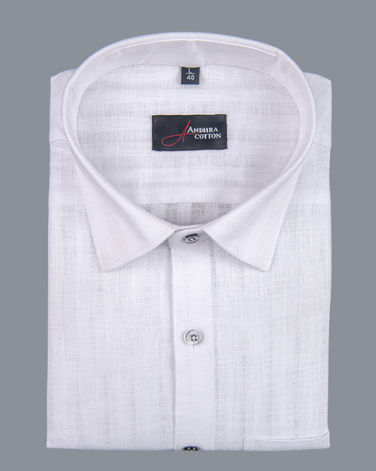 Linen Lining White Colour Shirts for Men