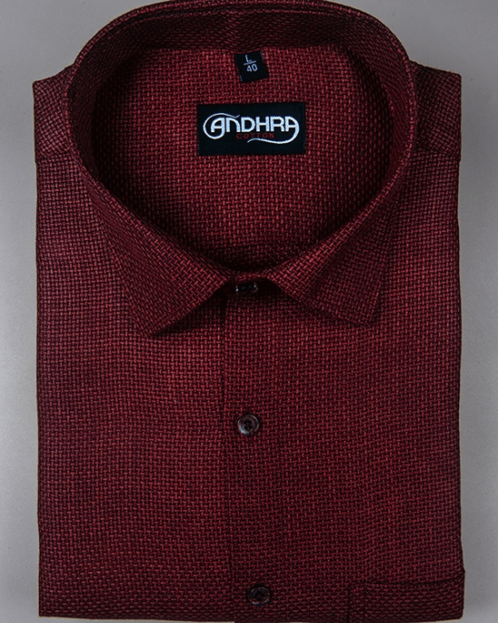 Matty Jute Linen Marrun Colour Shirts for Men
