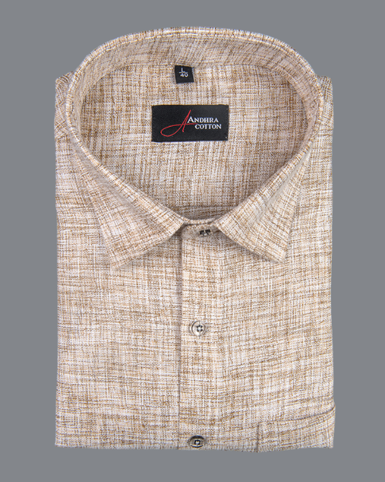 Khadi Light Fone with Brown Shade Colour Shirts for Men