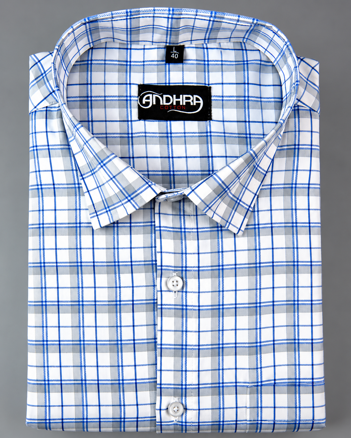 Arvind Mofatlal Blue Gray Checks Shirts for Men