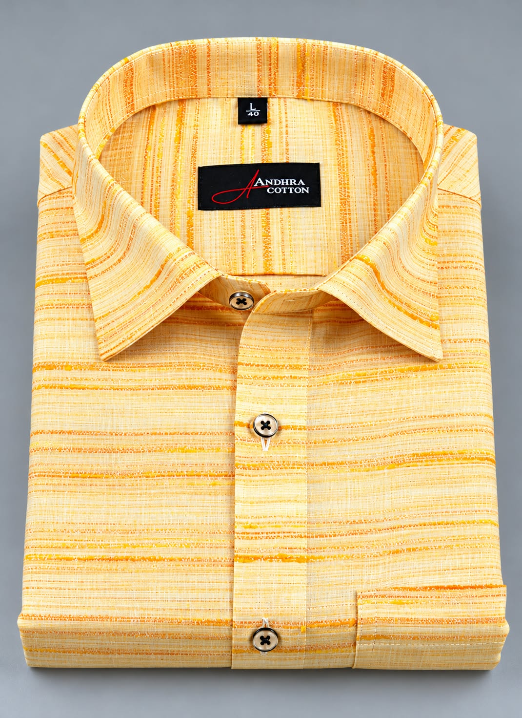 Ethnic Khadi Golden Yellow Colour Shirt for Men