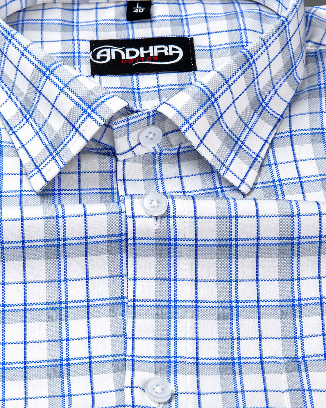 Arvind Mofatlal Blue Gray Checks Shirts for Men