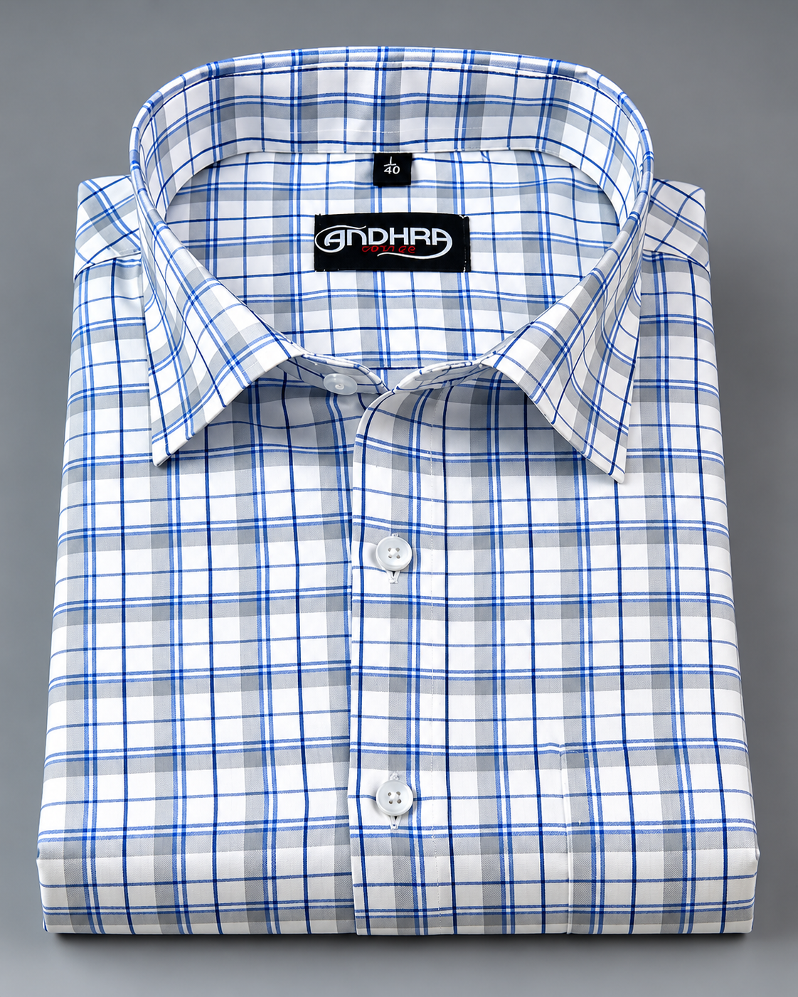 Arvind Mofatlal Blue Gray Checks Shirts for Men